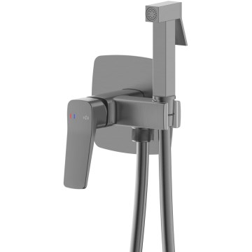 KFA Armatura 4529-512-61 - Misturador para bidé com ducha de mão para instalação encastrada MALAGA cinzento metálico