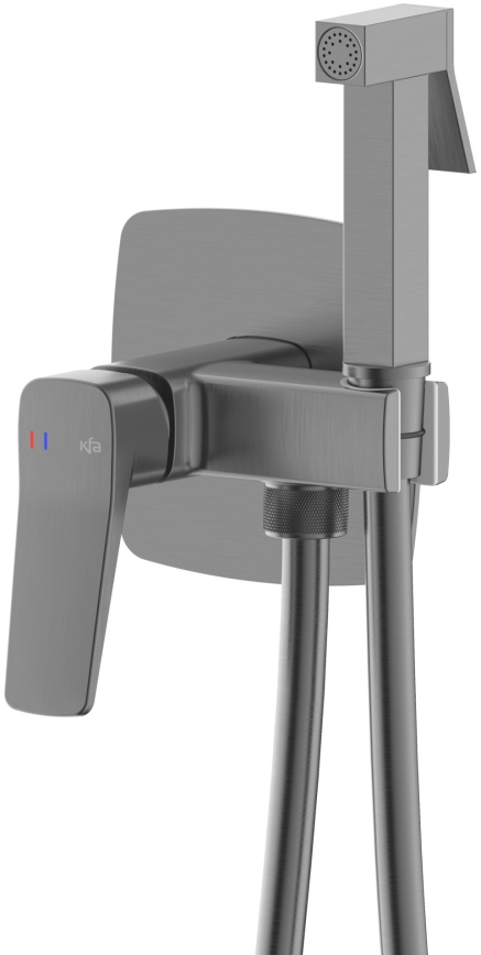 KFA Armatura 4529-512-61 - Misturador para bidé com ducha de mão para instalação encastrada MALAGA cinzento metálico