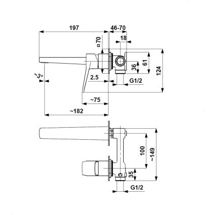 KFA Armatura 4529-810-34 - Misturador de lavatório para instalação embutida MALAGA rose gold