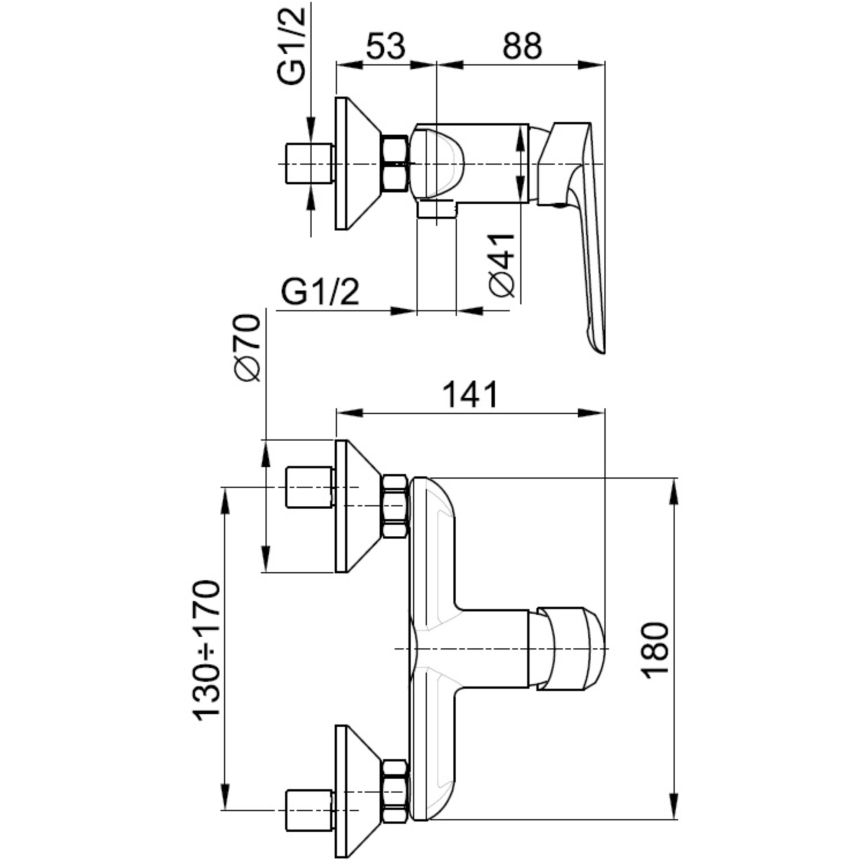 KFA Armatura 5026-010-00 - Torneira de duche TANZANIT cromado brilhante