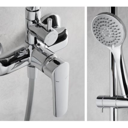KFA Armatura 5026-910-00 - Conjunto de chuveiro com torneira TANZANIT cromado brilhante