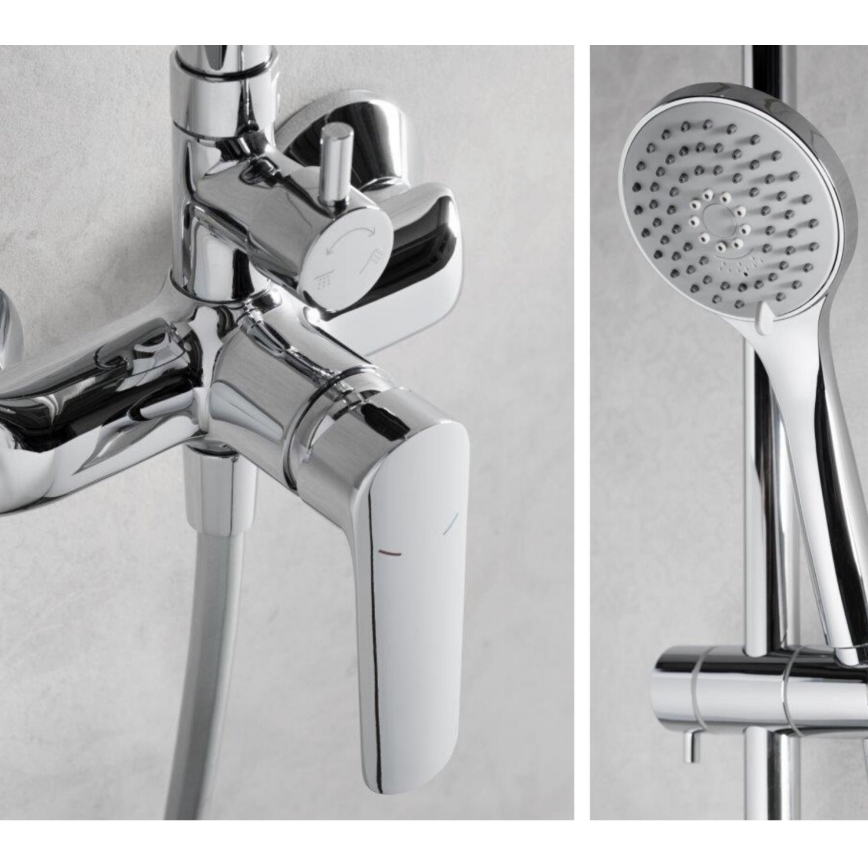 KFA Armatura 5026-910-00 - Conjunto de chuveiro com torneira TANZANIT cromado brilhante