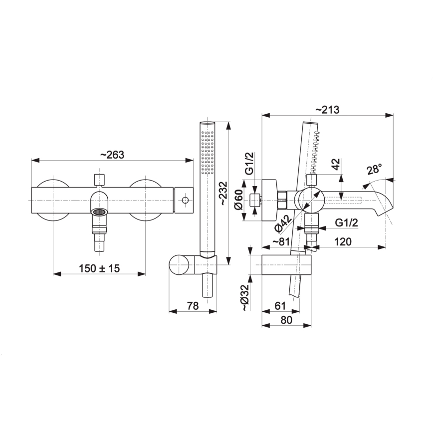 KFA Armatura 5034-520-00 - Conjunto de casa de banho com torneira MOZA cromado brilhante