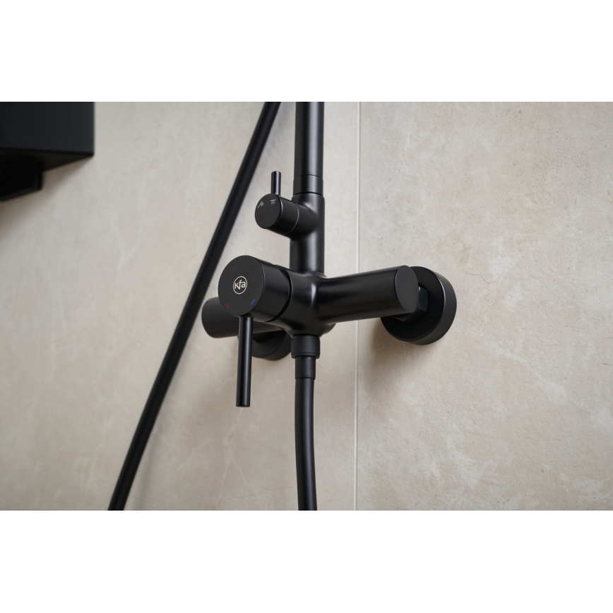 KFA Armatura 5036-910-81 - Conjunto de chuveiro com torneira MOZA latão/mate preto