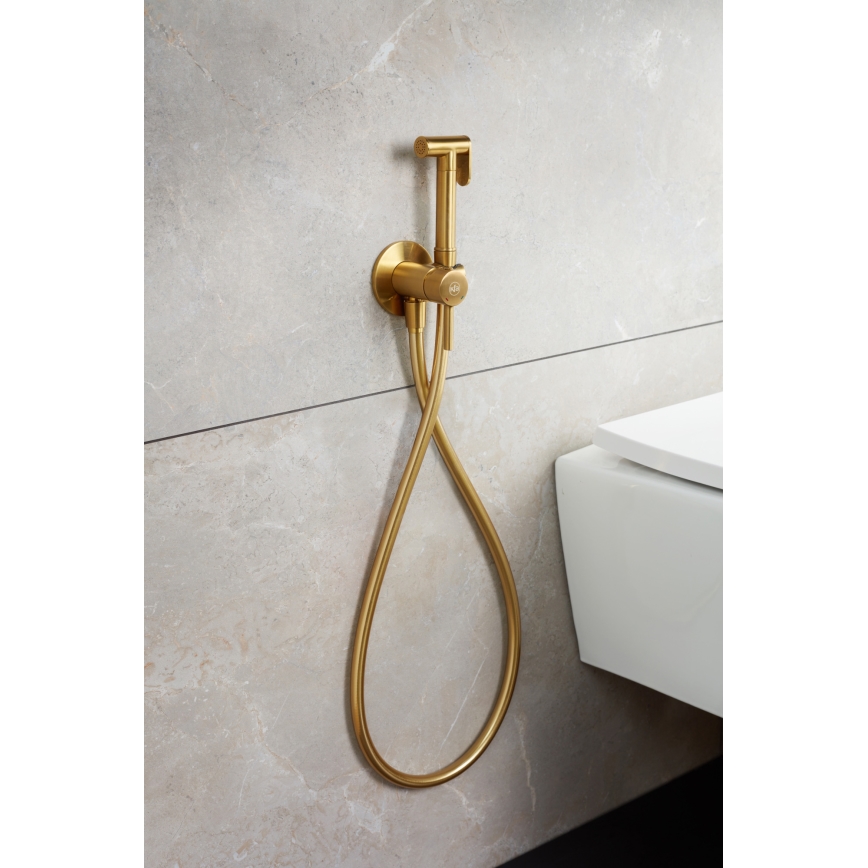 KFA Armatura 5039-512-31 - Torneira de bidé com chuveiro para instalação embutida MOZA solo dourado