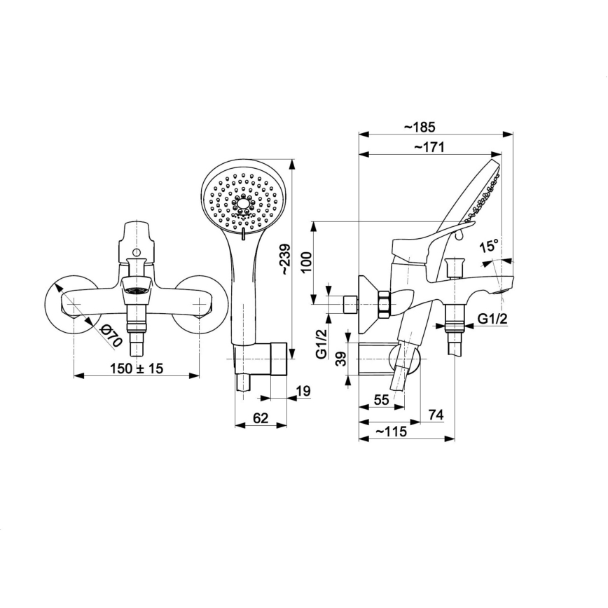 KFA Armatura 5244-510-00 - Conjunto de casa de banho com torneira MORRIS cromado brilhante