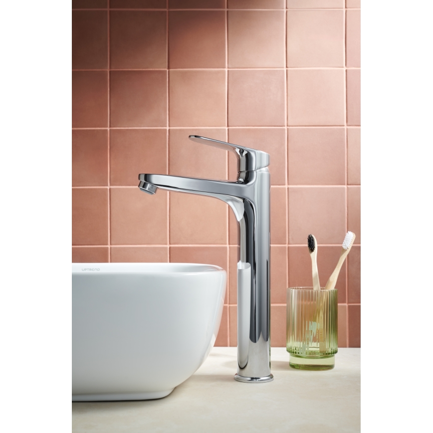 KFA Armatura 5552-712-00 - Misturador para lavatório + válvula de escoamento com transbordo OTAVA 30,2 cm cromo brilhante