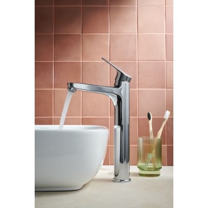KFA Armatura 5552-712-00 - Misturador para lavatório + válvula de escoamento com transbordo OTAVA 30,2 cm cromo brilhante