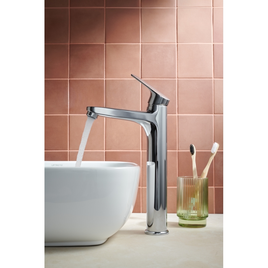 KFA Armatura 5552-712-00 - Misturador para lavatório + válvula de escoamento com transbordo OTAVA 30,2 cm cromo brilhante
