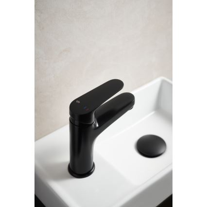 KFA Armatura 5552-815-81 - Torneira do lavatório + resíduos com descarga OTAVA 15 cm mate preto