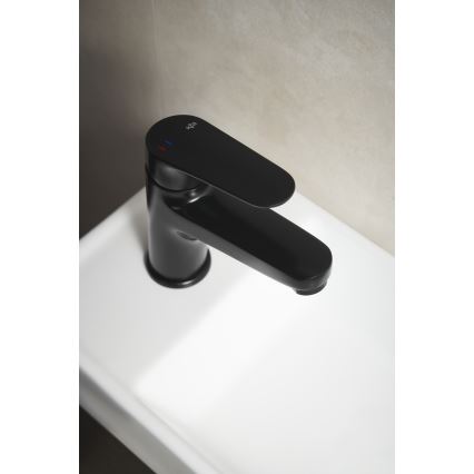 KFA Armatura 5552-815-81 - Torneira do lavatório + resíduos com descarga OTAVA 15 cm mate preto