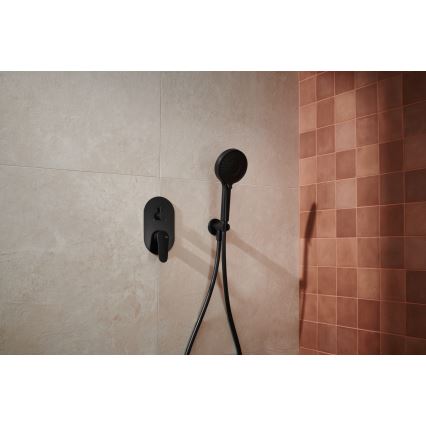 KFA Armatura 5559-501-81 - Conjunto de chuveiro com bateria embutida OTAVA preto mate