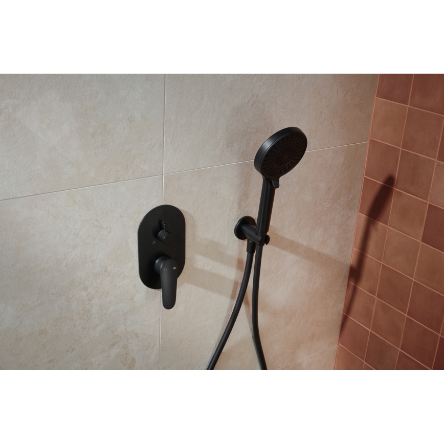 KFA Armatura 5559-501-81 - Conjunto de chuveiro com bateria embutida OTAVA preto mate