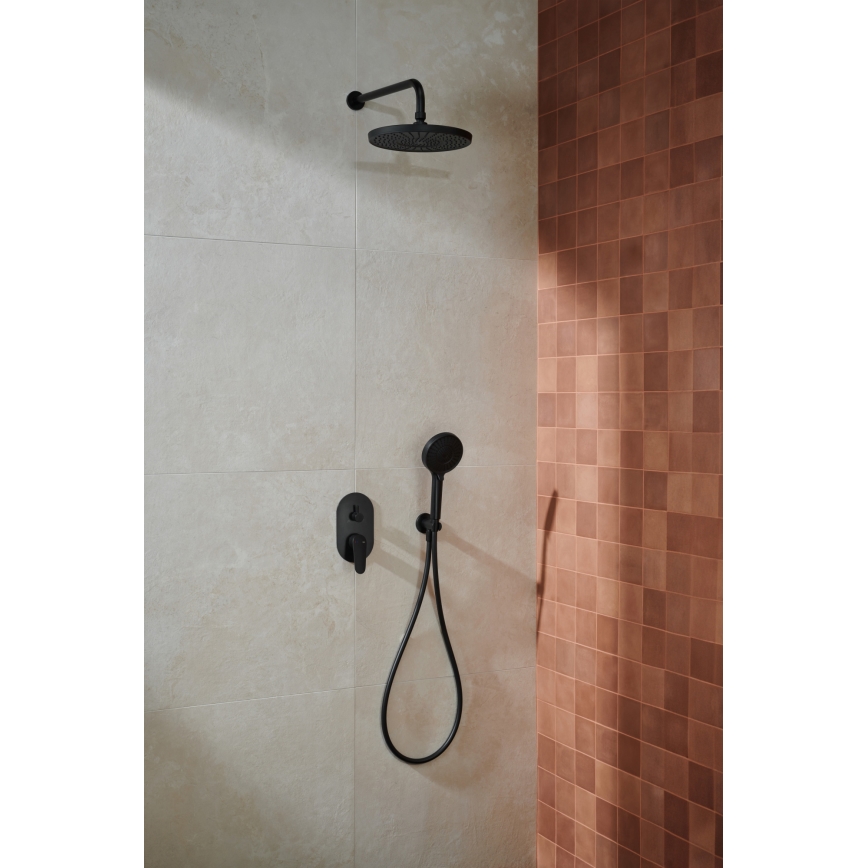 KFA Armatura 5559-501-81 - Conjunto de chuveiro com torneira embutida OTAVA mate preto