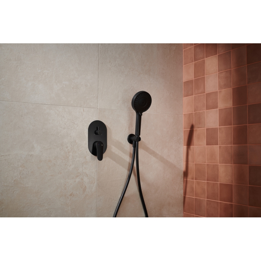 KFA Armatura 5559-501-81 - Conjunto de chuveiro com torneira embutida OTAVA mate preto