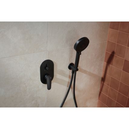 KFA Armatura 5559-501-81 - Conjunto de chuveiro com torneira embutida OTAVA mate preto