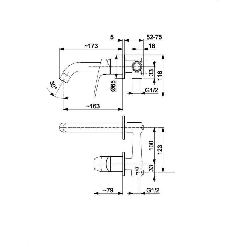KFA Armatura 5559-810-00 - Misturador de lavatório para instalação embutida OTAVA cromo brilhante