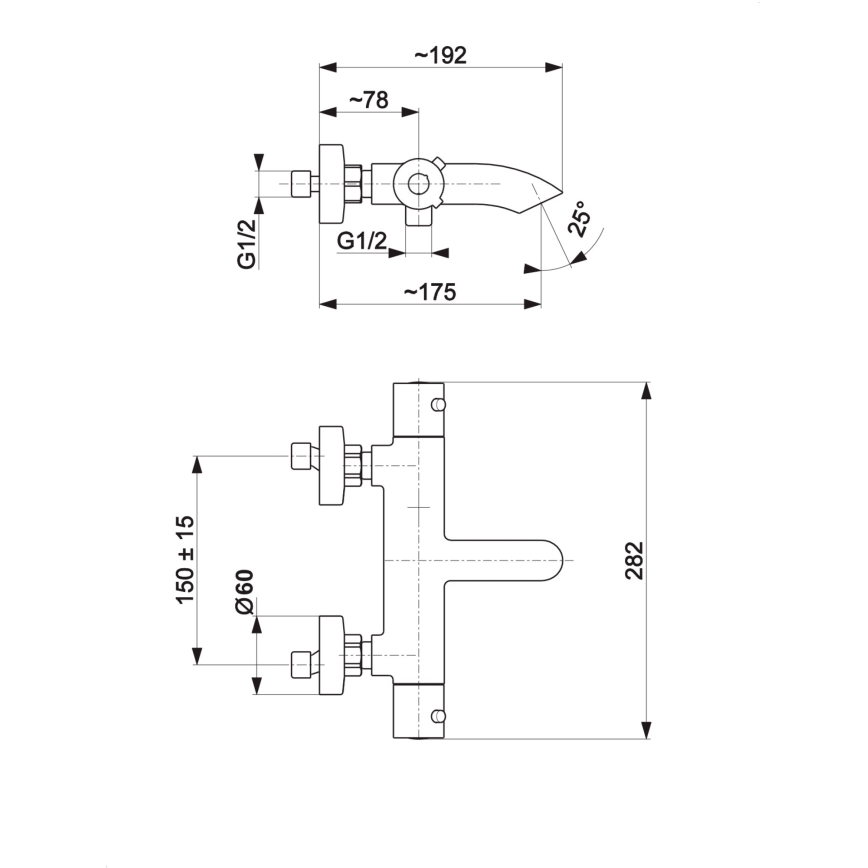 KFA Armatura 5734-010-81 - Misturadora termostática para banheira MOZA preto mate
