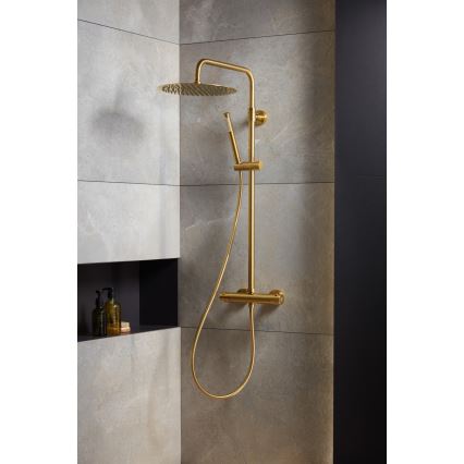 KFA Armatura 5736-920-31 - Conjunto de chuveiro com torneira termostática MOZA solo dourado