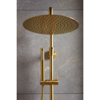 KFA Armatura 5736-920-31 - Conjunto de chuveiro com torneira termostática MOZA solo dourado