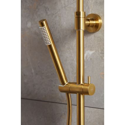 KFA Armatura 5736-920-31 - Conjunto de chuveiro com torneira termostática MOZA solo dourado
