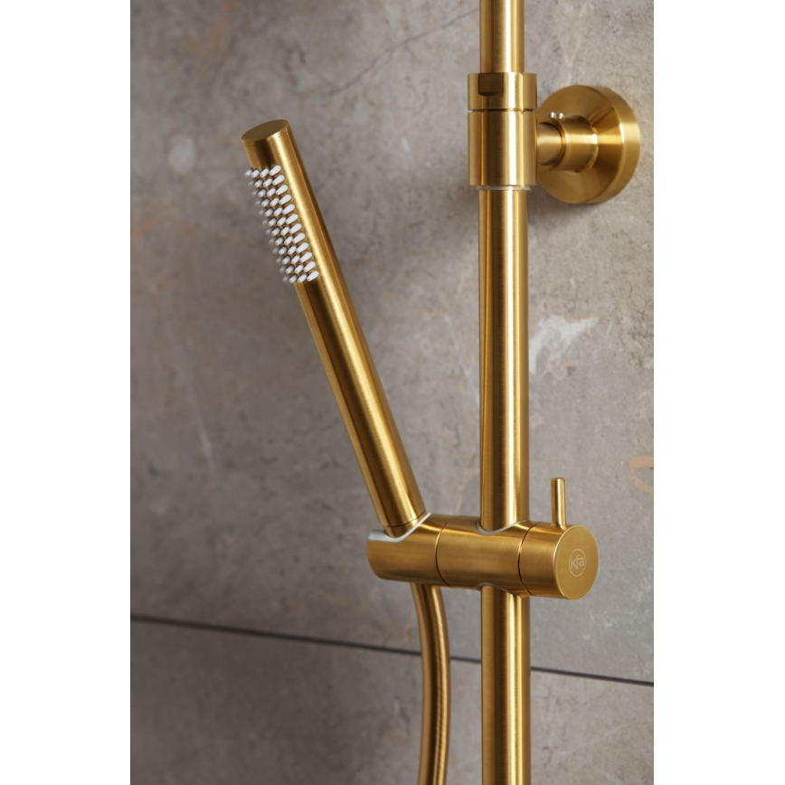 KFA Armatura 5736-920-31 - Conjunto de chuveiro com torneira termostática MOZA solo dourado