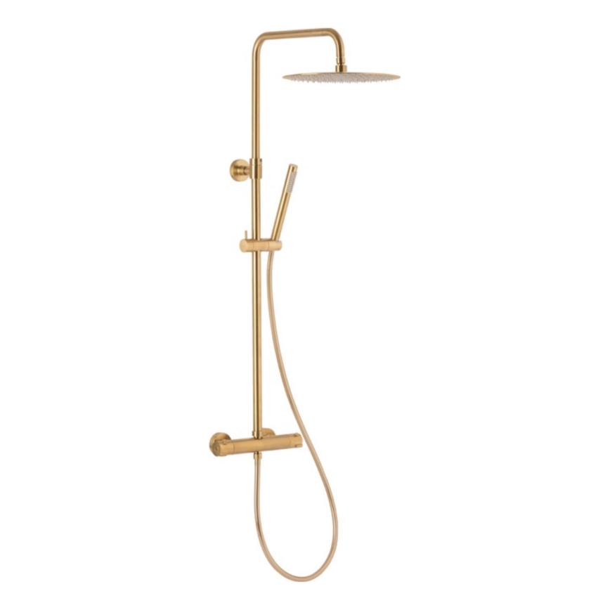 KFA Armatura 5736-920-31 - Conjunto de chuveiro com torneira termostática MOZA solo dourado