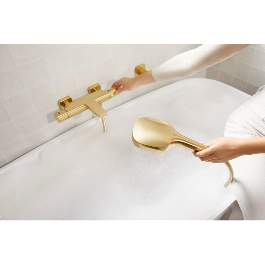 KFA Armatura 5756-910-31 - Conjunto de duche com misturador termostático MALAGA, dourado escovado