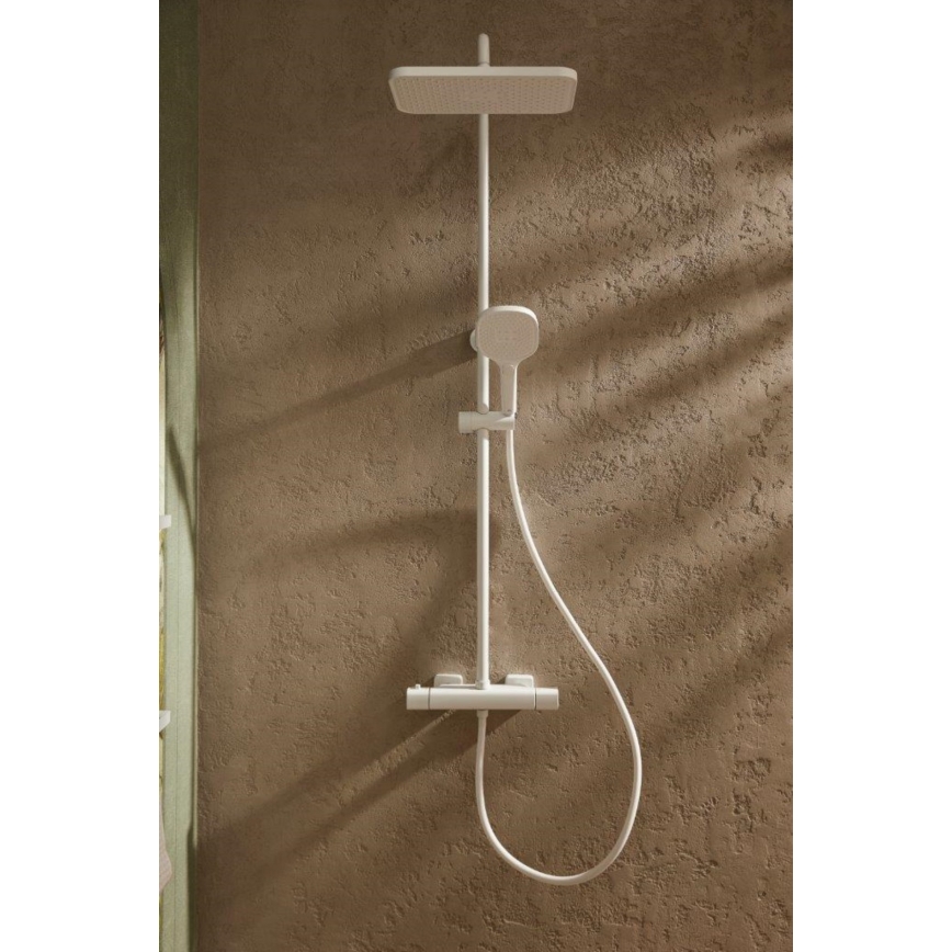 KFA Armatura 5756-910-44 - Conjunto de duche MALAGA com bateria termostática, branco