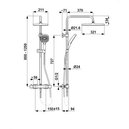 KFA Armatura 5756-910-44 - Conjunto de duche MALAGA com bateria termostática, branco