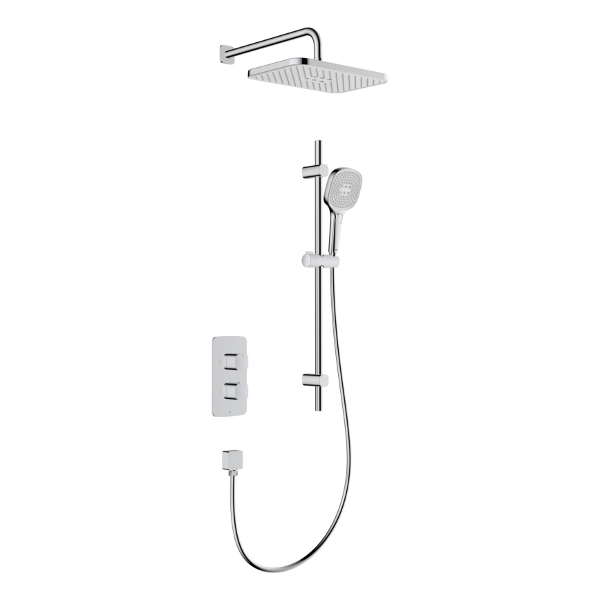 KFA Armatura 5759-301-00 - Conjunto de duche com misturador termostático encastrado MALAGA, cromado brilhante