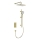 KFA Armatura 5759-301-31 - Conjunto de duche MALAGA com misturador termostático de encastre, acabamento dourado escovado