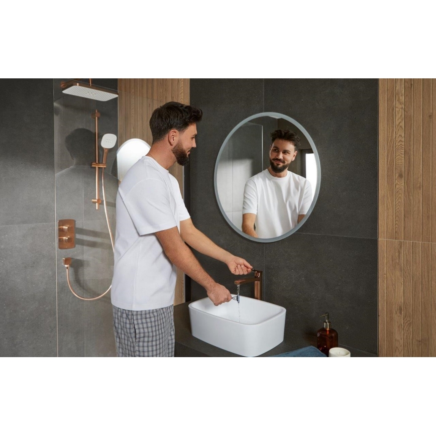 KFA Armatura 5759-301-34 - Conjunto de duche MALAGA com misturador termostático encastrado, acabamento ouro rosa