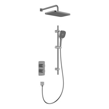 KFA Armatura 5759-301-61 - Conjunto de duche com misturador termostático de encastrar MALAGA cinzento metálico