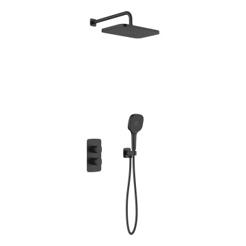 KFA Armatura 5759-501-81 - Conjunto de duche com misturador termostático embutido MALAGA preto