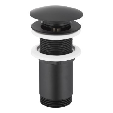 KFA Armatura 660-253-81 - Válvula de bacia sem escoamento CLICK-CLACK diâmetro 6,6 cm latão/mate preto