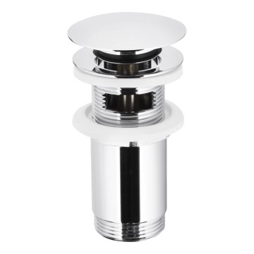 KFA Armatura 660-254-00 - Válvula de lavatório com descarga CLICK-CLACK diâmetro 6,6 cm cromado brilhante