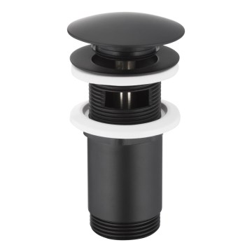 KFA Armatura 660-254-81 - Válvula de lavatório com descarga CLICK-CLACK diâmetro 6,6 cm latão/mate preto