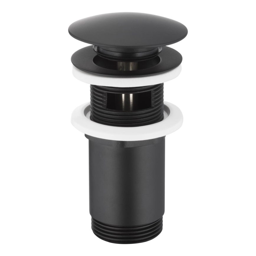 KFA Armatura 660-254-81 - Válvula de lavatório com descarga CLICK-CLACK diâmetro 6,6 cm latão/mate preto