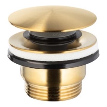 KFA Armatura 660-320-31 - Válvula de drenagem CLICK-CLACK diâmetro 6,6 cm aço inoxidável/solo dourado