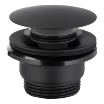 KFA Armatura 660-320-81 - Válvula de drenagem CLICK-CLACK diâmetro 6,6 cm aço inoxidável/mate preto