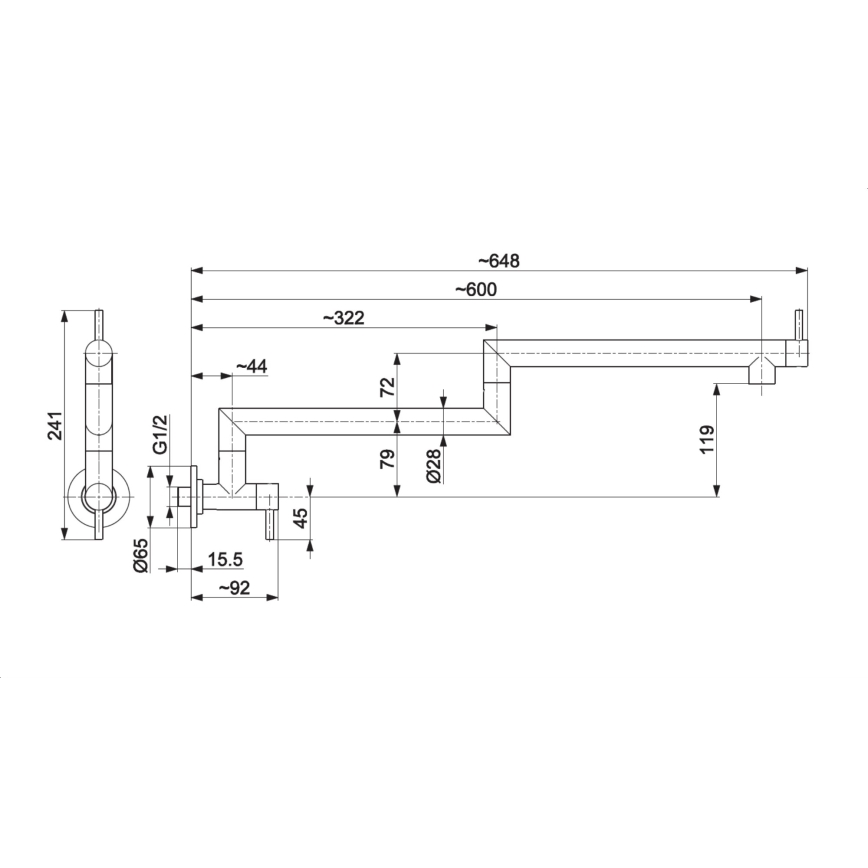 KFA Armatura 6623-030-81 - Torneira de cozinha com junta DUERO POT FILLER aço inoxidável/mate preto