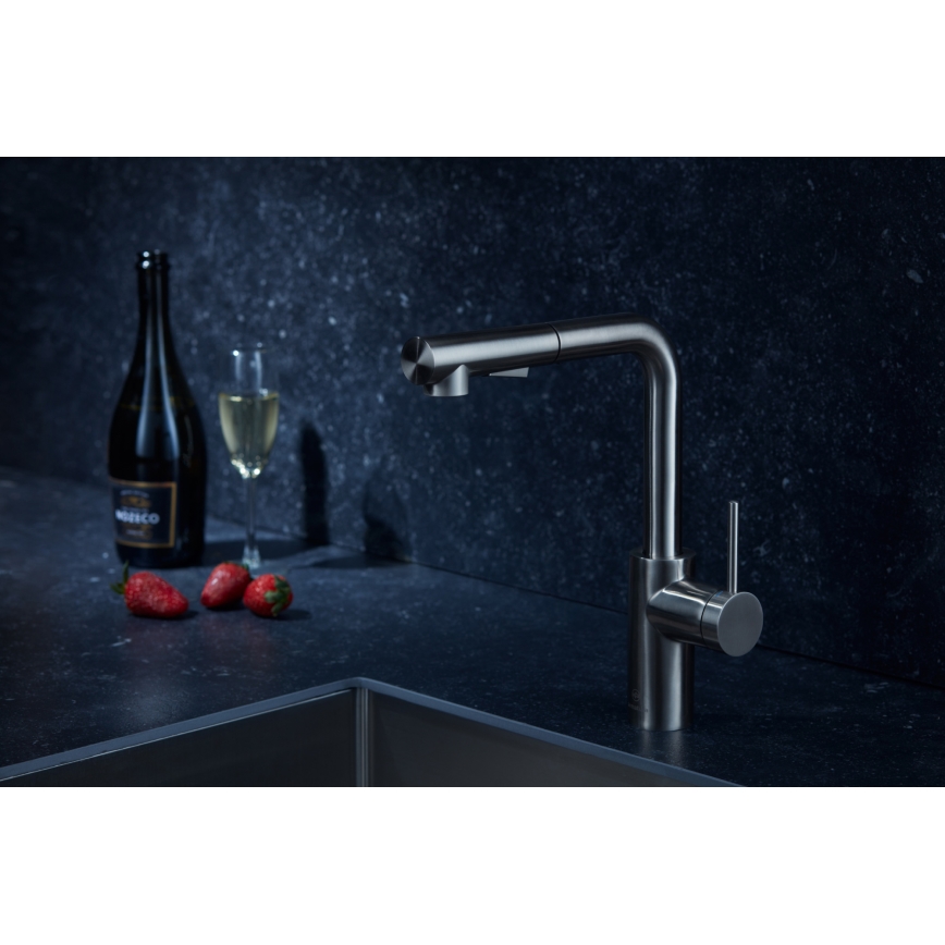 KFA Armatura 6623-110-22 - Torneira de lavatório com pulverizador extensível DUERO BASIC aço inoxidável