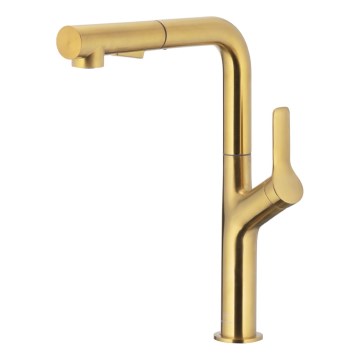 KFA Armatura 6623-220-31 - Torneira de lavatório com pulverizador extensível DUERO DESIGN aço inoxidável/solo dourado