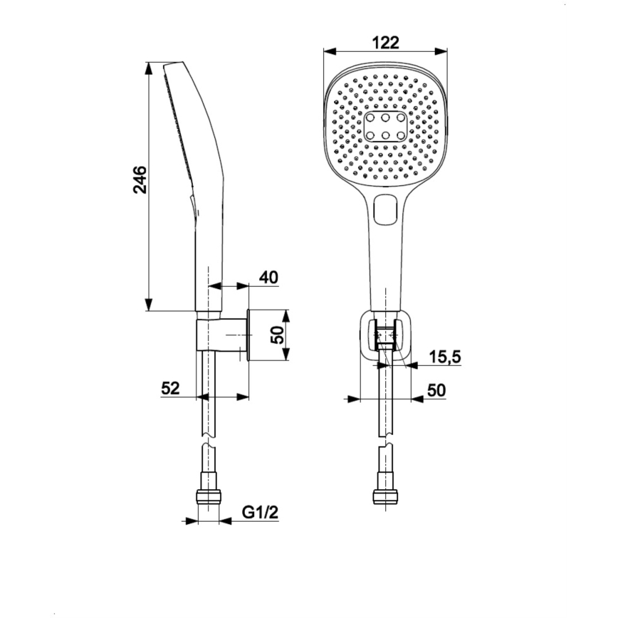 KFA Armatura 841-255-00 - Conjunto de duche MALAGA cromado brilhante
