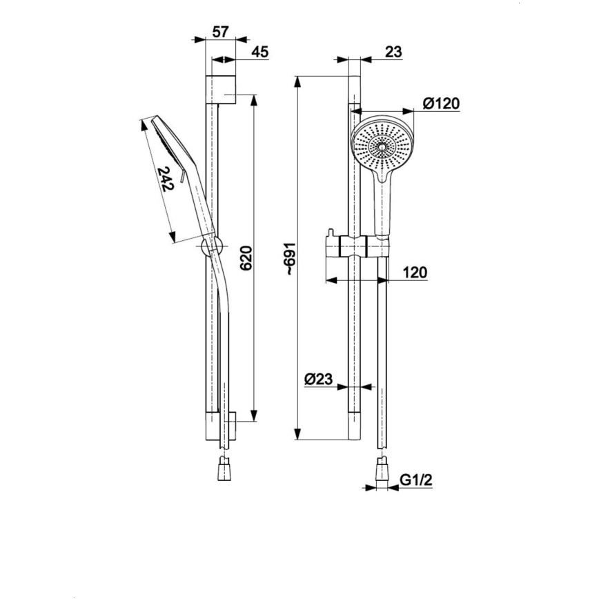 KFA Armatura 841-345-00 - Conjunto de chuveiro OTAVA cromado brilhante