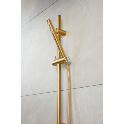 KFA Armatura 841-363-31 - Conjunto de chuveiro MOZA aço inoxidável/solo dourado