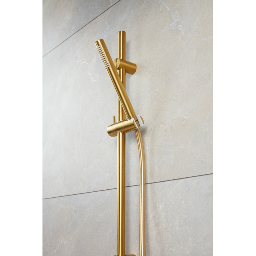 KFA Armatura 841-363-31 - Conjunto de chuveiro MOZA aço inoxidável/solo dourado