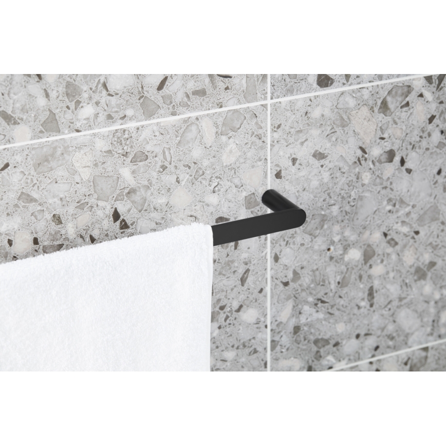KFA Armatura 864-025-81 - Suporte de parede para toalha 24 cm aço inoxidável/mate preto