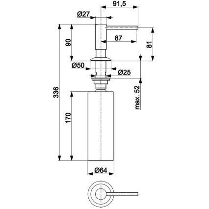 KFA Armatura 990-100-22 - Distribuidor de sabão embutido DUERO aço inoxidável